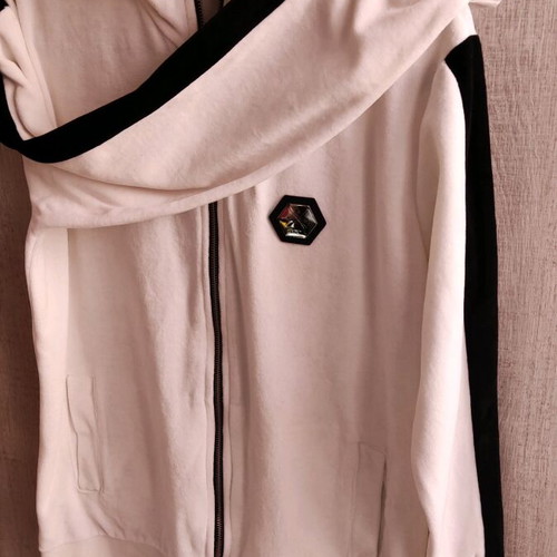 Vinyl velvet cardigan new, white, size Large