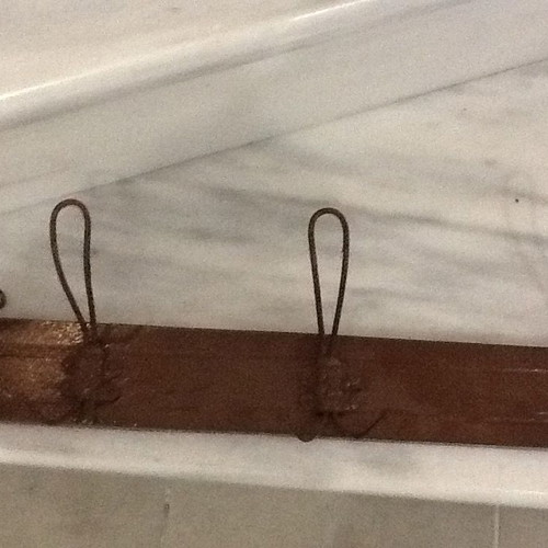 Vintage 1950 wooden wall coat rack used