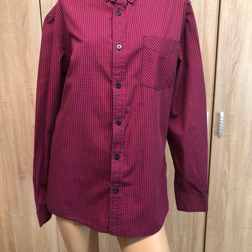 Fishbone Shirt new, size L, burgundy and black
