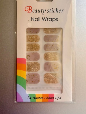Nail wraps with gold moon design new with nail file