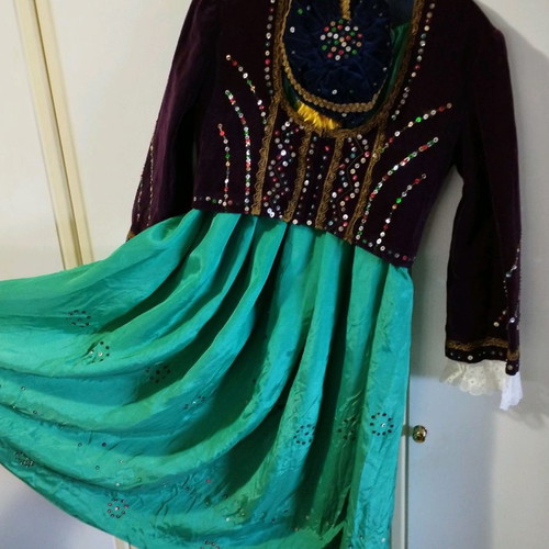 Traditional Amalia women's costume used, handmade with embroidery