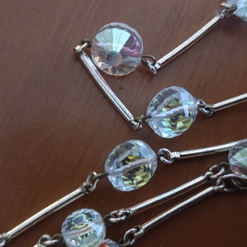 Long necklace with prism beads and gold-tone clasp like new