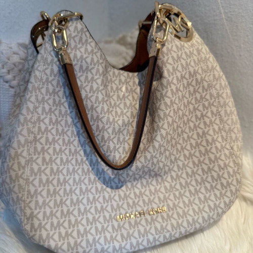 Michael Kors Lillie shoulder bag like new, white and brown