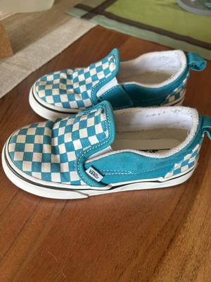 Vans kids' sneakers turquoise checkerboard size 26