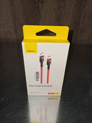 Baseus Cafule braided USB 2.0 καλώδιο USB-C male - USB-C 60W κόκκινο 1μ καινούργιο