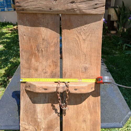 Wooden harrow used with stone teeth