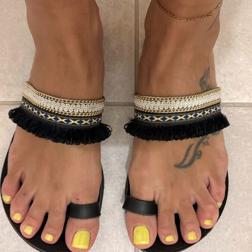 Estil black leather sandals size 39 new