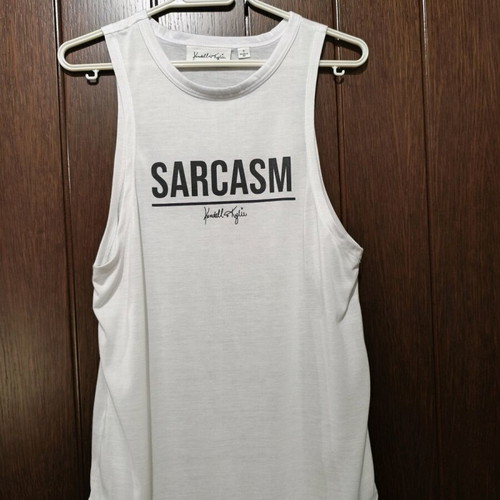 Kendall + Kylie Sarcasm tank top white like new, size S