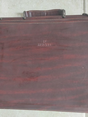Hunter vintage δερμάτινος χαρτοφύλακας σαν καινούργιος, καφέ, με πολλές θήκες