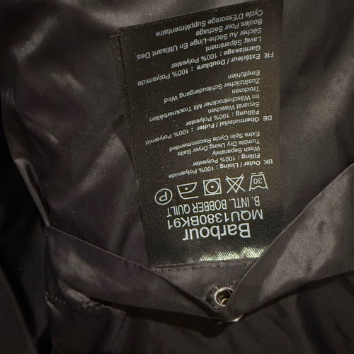 Barbour International fiber down jacket size Large like new, black