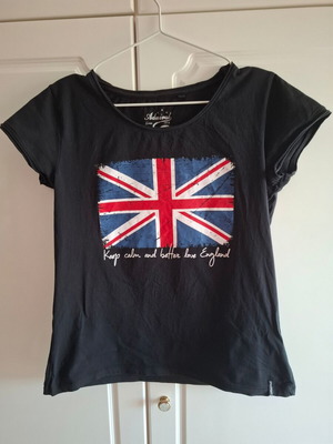 Admiral T-shirt black UK flag, like new, size L/XL