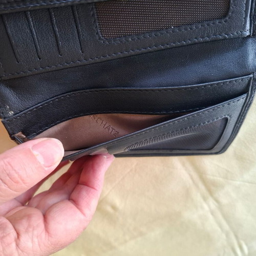 Bodenschatz leather wallet, black, genuine soft leather