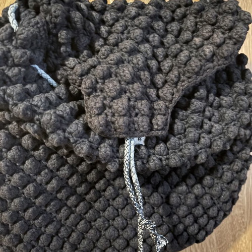 Handmade black backpack used