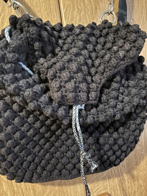 Handmade black backpack used