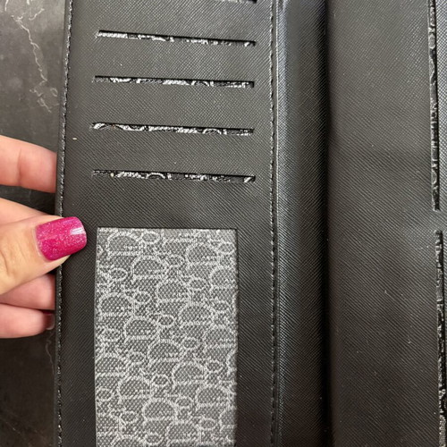 Embroidered wallet used, black with logo