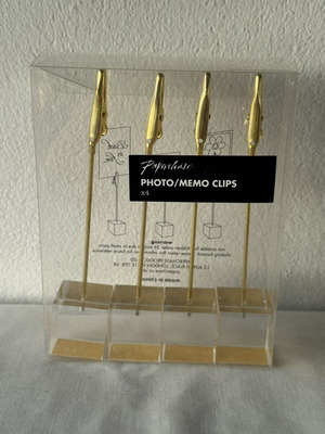 Photo Memo Clips pack of 4 gold by Paperchase new