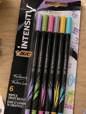 BIC Intensity Fine markers set of 6 pastel colors, new