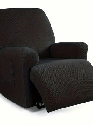 Elastic black cover for recliner chair with side pocket new