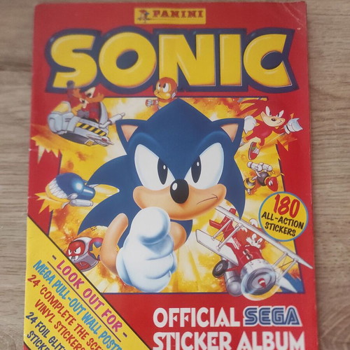 Panini Sonic 1994 album used with stickers and poster