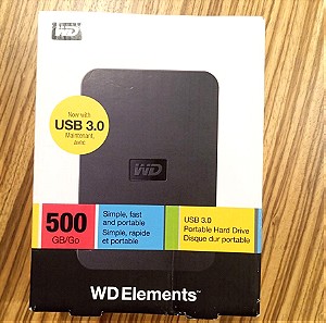 WD External HDD 500GB USB 3.0 Elements Black