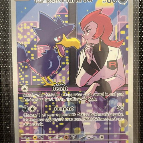 Team Rocket's Murkrow Pokemon card 200/182 Destined Rivals