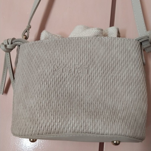 Sandra Fellini crossbody bag like new, beige, wicker design