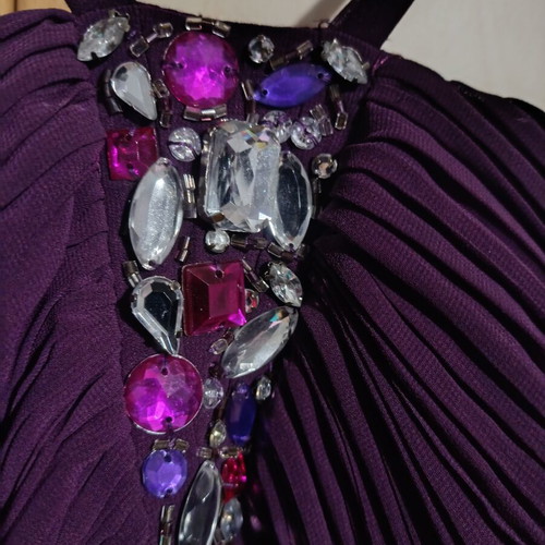 Purple Maxi Evening Dress Theofili Size L Like New