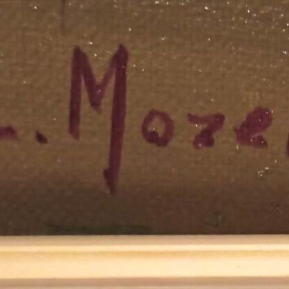 L. Mozelli (The Patient) canvas painting with frame like new