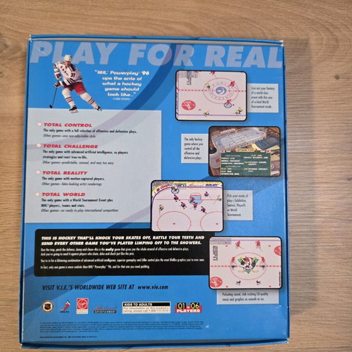 NHL Powerplay ‘96 PC CD Rom used, very big box