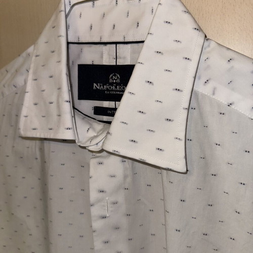 Monte Napoleone white men's shirt small, like new, micro print