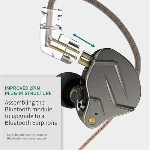 KZ ZSN Pro Earbuds New HiFi Dual Driver 1BA 1DD