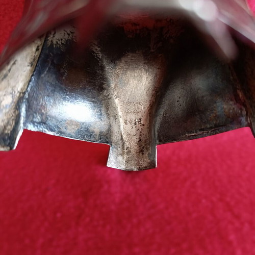Art Nouveau vase used metal and glass with engraving