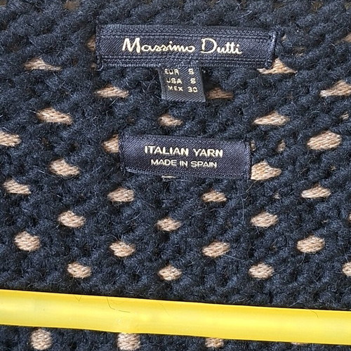 Massimo Dutti poncho with fringes like new, black and brown