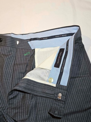 Tommy Hilfiger men's suit pants gray striped size L like new