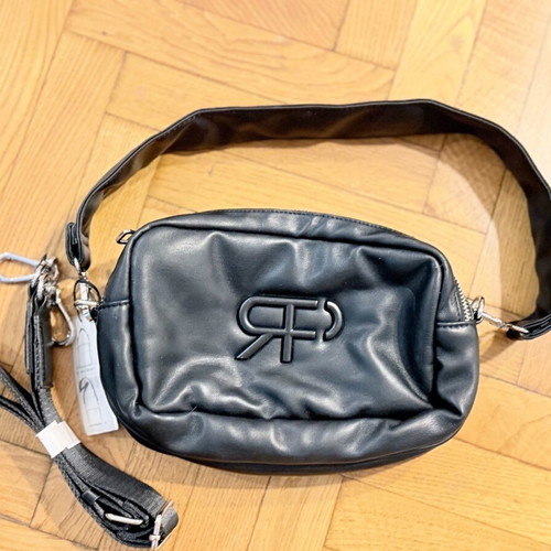 Black crossbody bag new with silver zippers