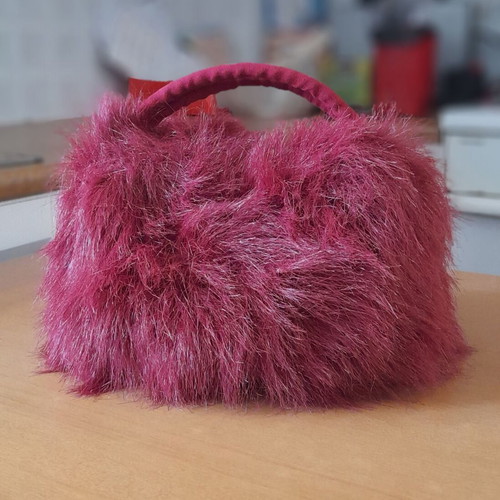 Faux fur red handbag new