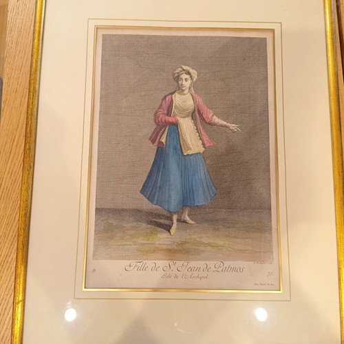 Engraving Fille de St. Jean de Patmos used, traditional costume