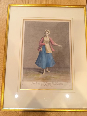 Γκραβούρα Fille de St. Jean de Patmos μεταχειρισμένη, παραδοσιακή φορεσιά