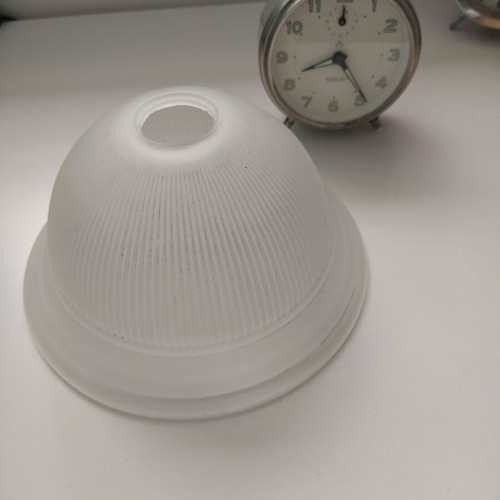 Glass lamp shade like new with frosted ribbed finish