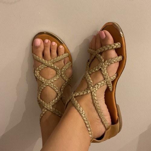 Shoe Bizz sandals used, beige-gold, size 39