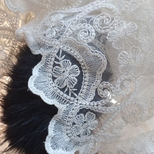 Acrylic Tulle Curtain used, white sugar color with embroidered floral glitter