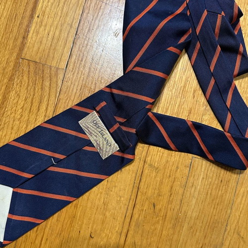 Tie Off Island blue with orange stripes like new