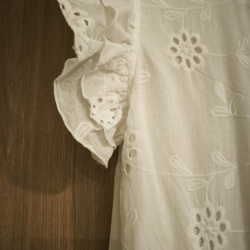 Λευκό maxi φόρεμα broderie ύφους μέγεθος 2XL σαν καινούργιο