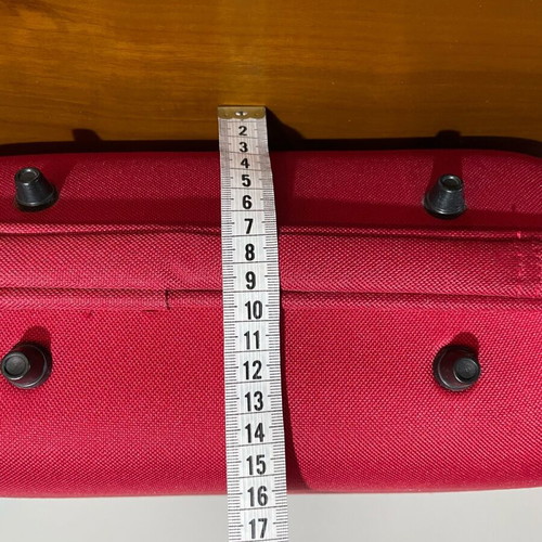 Travel toiletry bag used, red