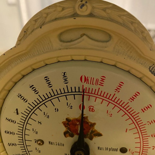 EKS 5 Kar Mechanical Kitchen Scale like new, vintage Art Nouveau style