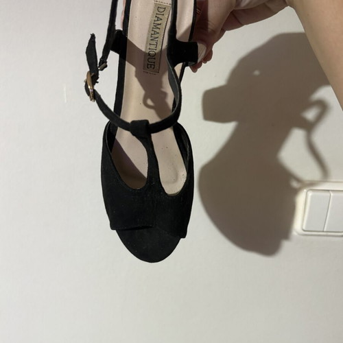 Women's high platform sandals with cork like new, size 37, black