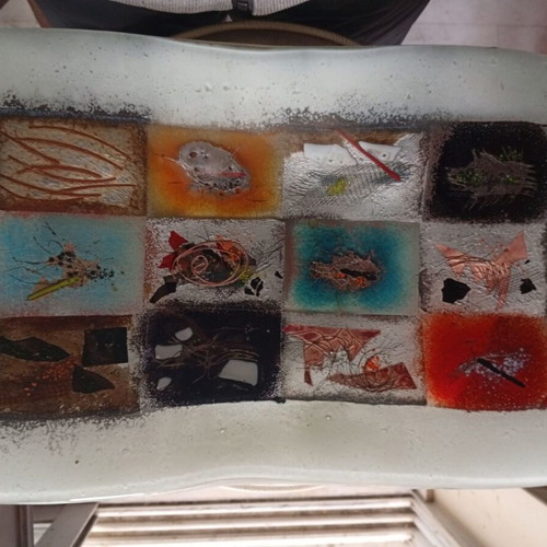 Anactacia Glass Design Handmade Fused Glass Tray 50x30 cm New