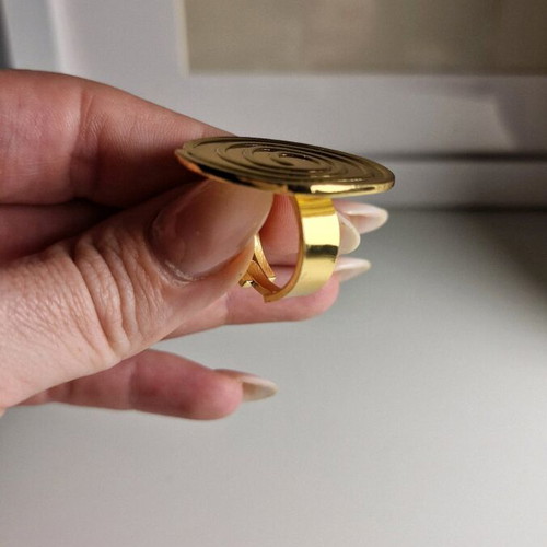 Stainless Steel Spiral Ring Gold Color New Adjustable