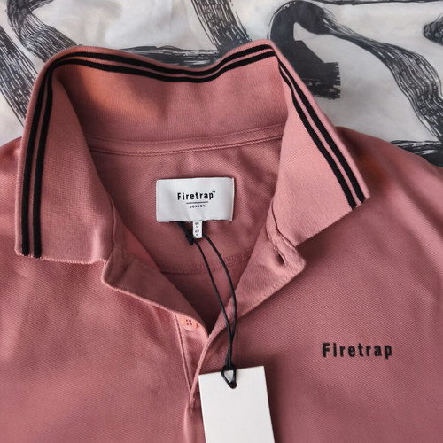 Firetrap men's polo shirt new, pink, size L, made in England