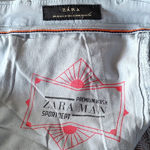 Zara Man Premium Chino Pants turquoise slim fit like new, size L